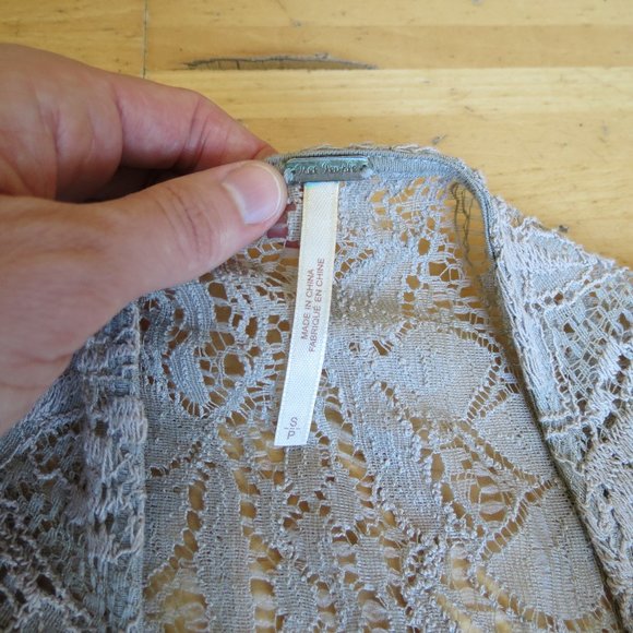 FREE PEOPLE grey lace midi dress S 4/6 - Picture 5 of 5